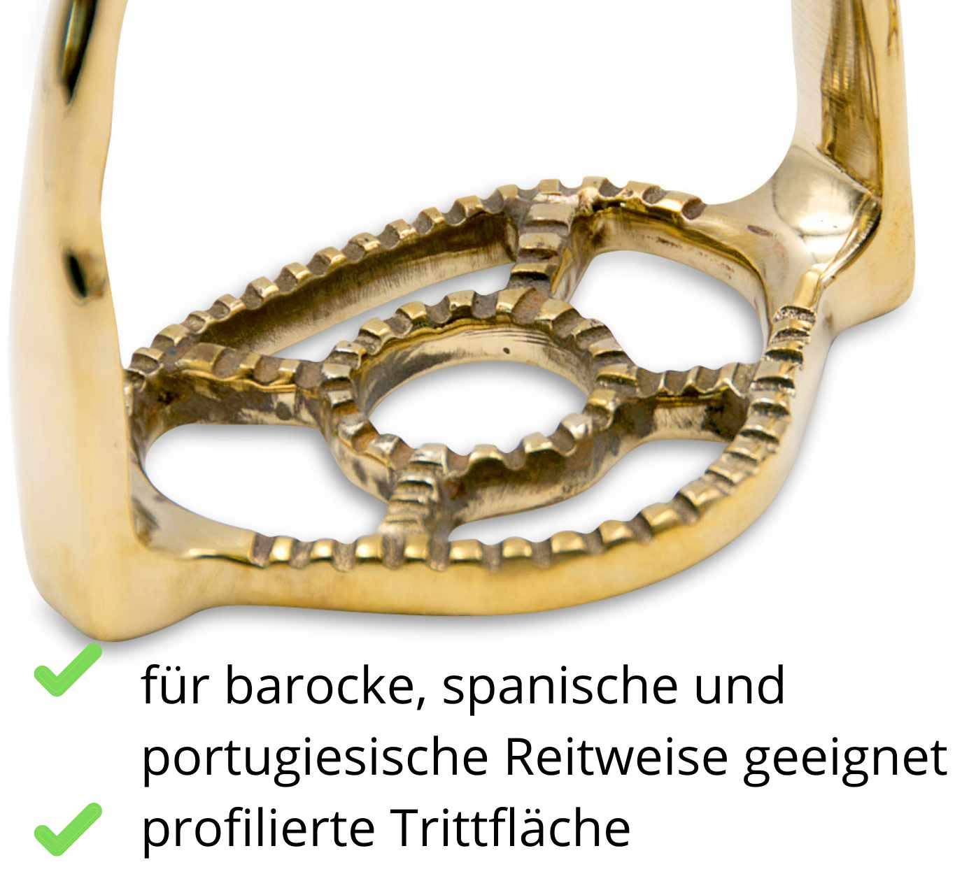 Reitsport Amesbichler AMKA Paire d'étriers baroques espagnols portugés Doré/laiton 11 cm