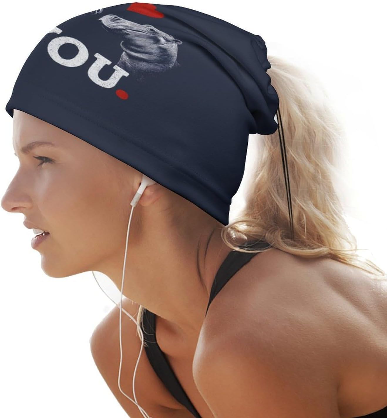 I Love You Hippo Print Neck Gaiter Multifunctional Face Mask Windproof Head Wrap for Men Women