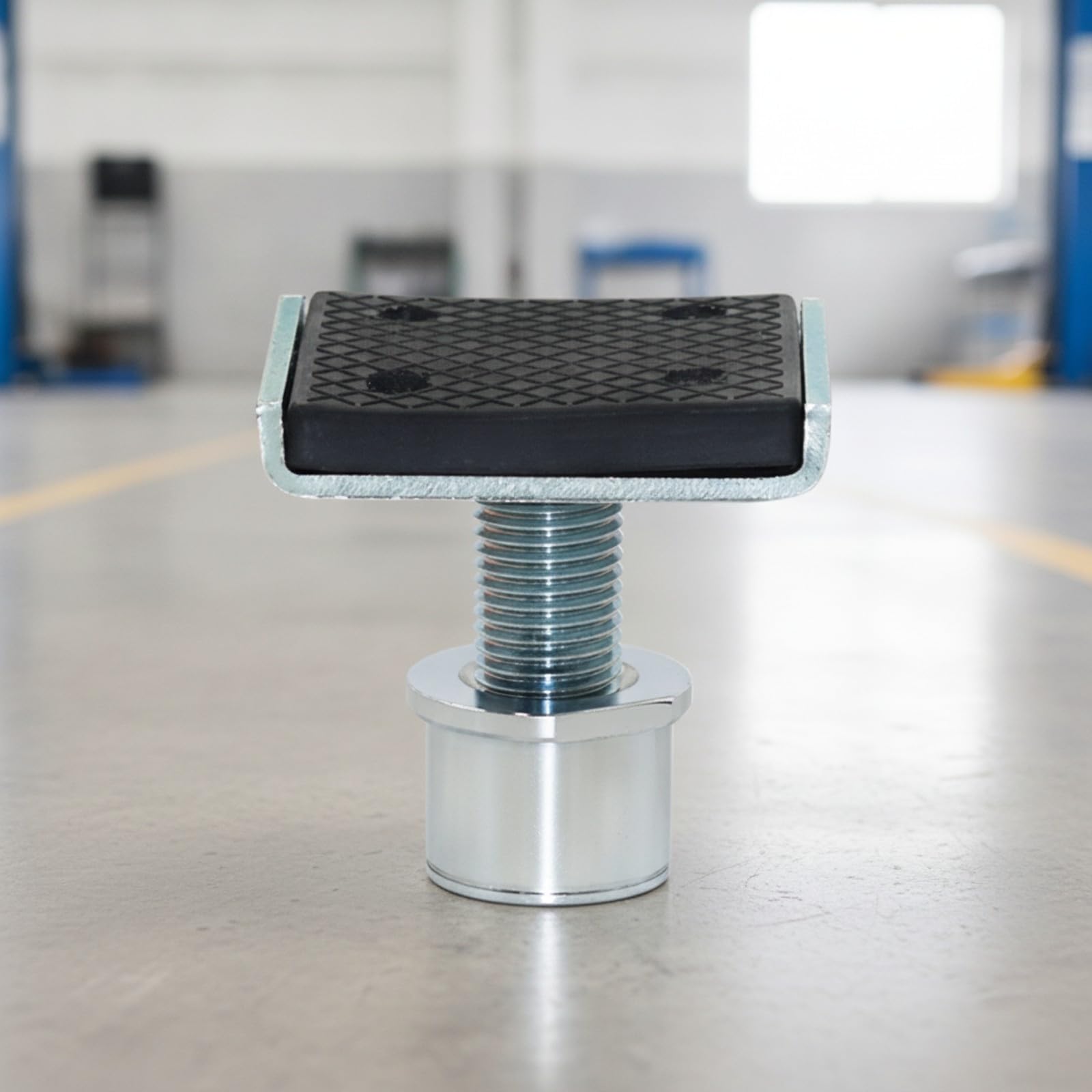 Almohadilla Elevación para Coche con Superficie Goma Texturizada y Varilla da Acero Ajustable para Soporte Chasis en Talleres y Domésticos, 60MM