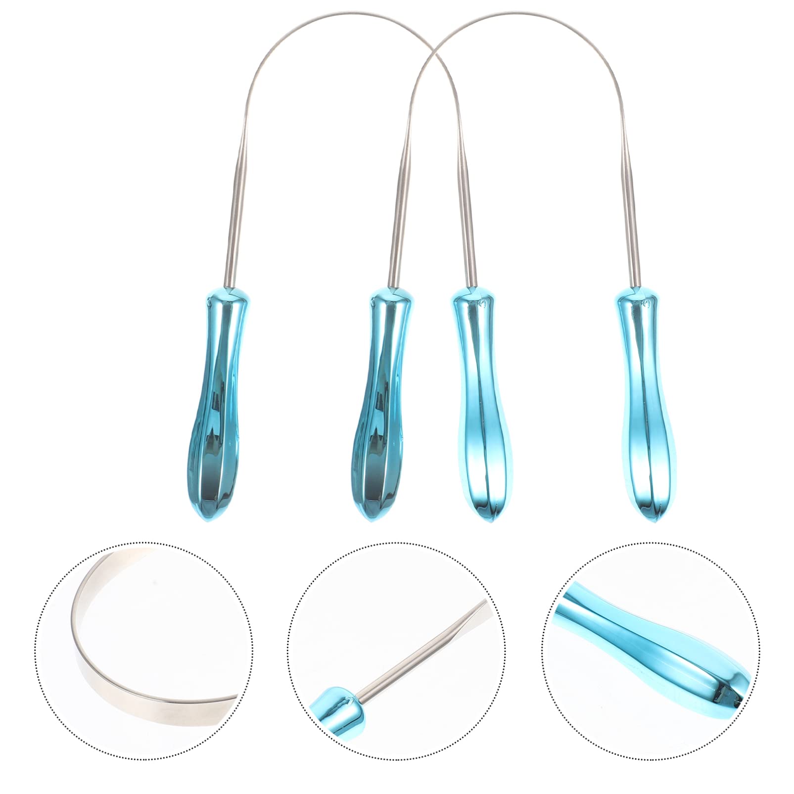 CALLARON 5 Set Raschietto Per Lingua Acciaio Inossidabile U Shaped Per Lingua E Rimozione Alitosi Strumento Orale Resistente E Portatile 2 Pezzi * 5