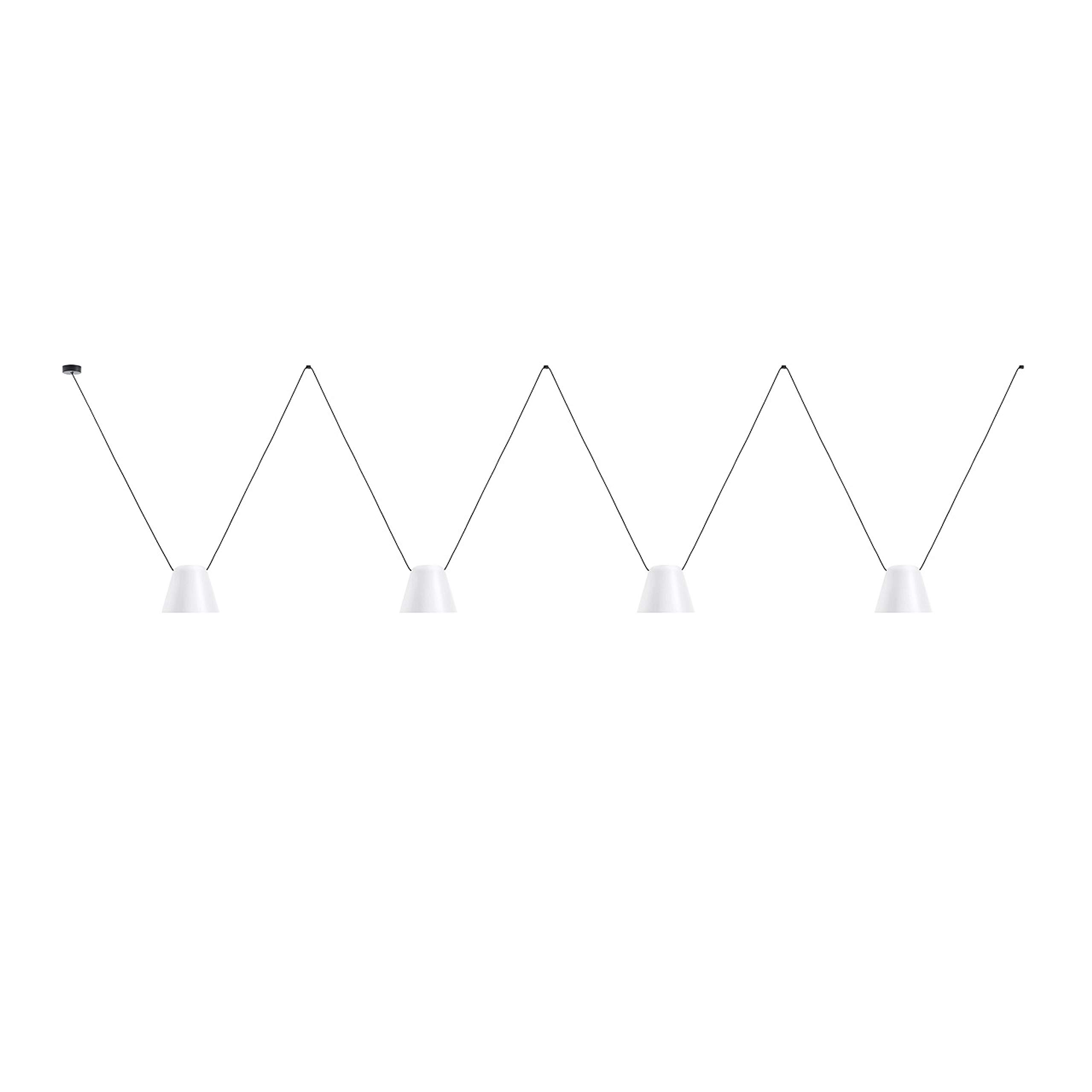 LEDS C4Attic - Decorative Hanging Ceiling Pendant Matt White Matt Black 4X E27 / 75cm x 400cm