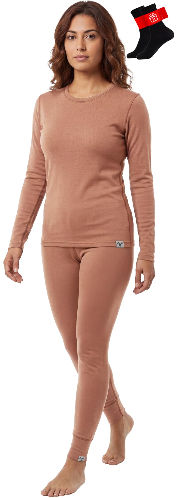 100% Merino Wool Base Layer Set Women - Thermal Underwear Long Johns PJs