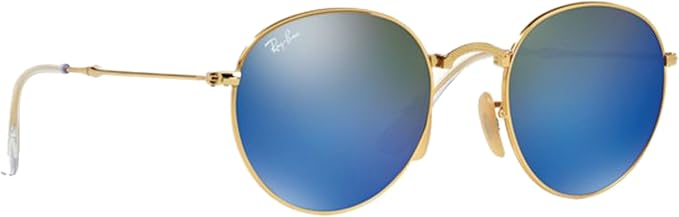 Ray-Ban Folding Round Sunglasses RB 3532 001/68 47mm Blue Mirror +SD  Glasses+Kit : Amazon.co.uk: Clothing