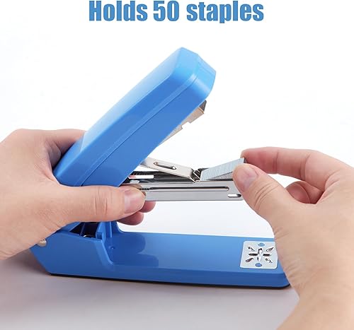 Miniatura 5 de DeliEZWORK - Engrapadora giratoria con brazo oscilante, capacidad para 25 hojas, engrapadoras de escritorio con rotación de 360 grados con 1000