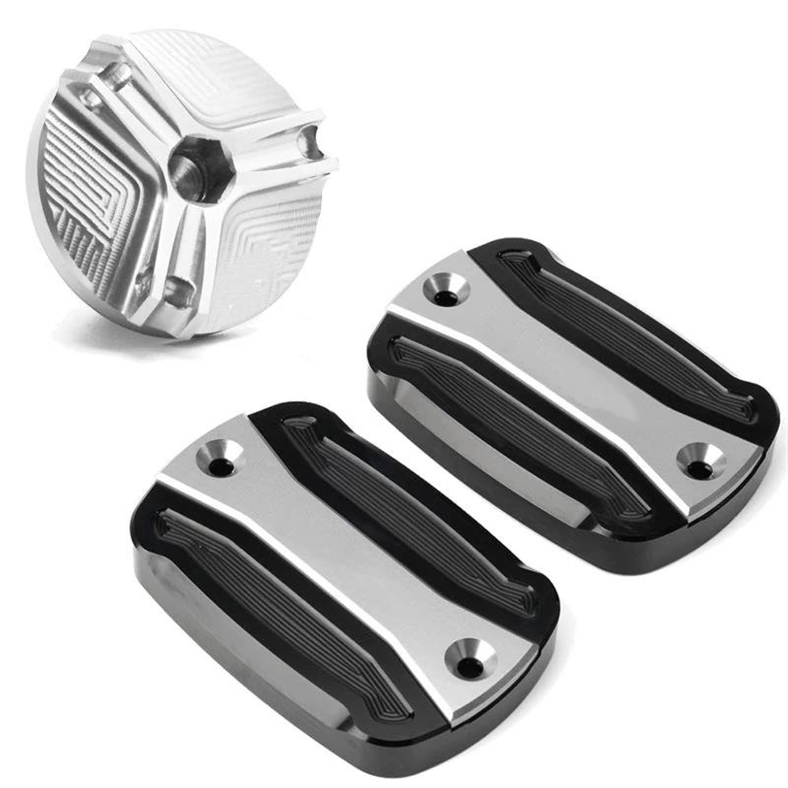 Tapón de depósito líquido Frenos para Motocicleta, tapón llenado Aceite Motor para TMAX 500 530 SX/DX 560 Reemplazo | 3pcs Caps Gold