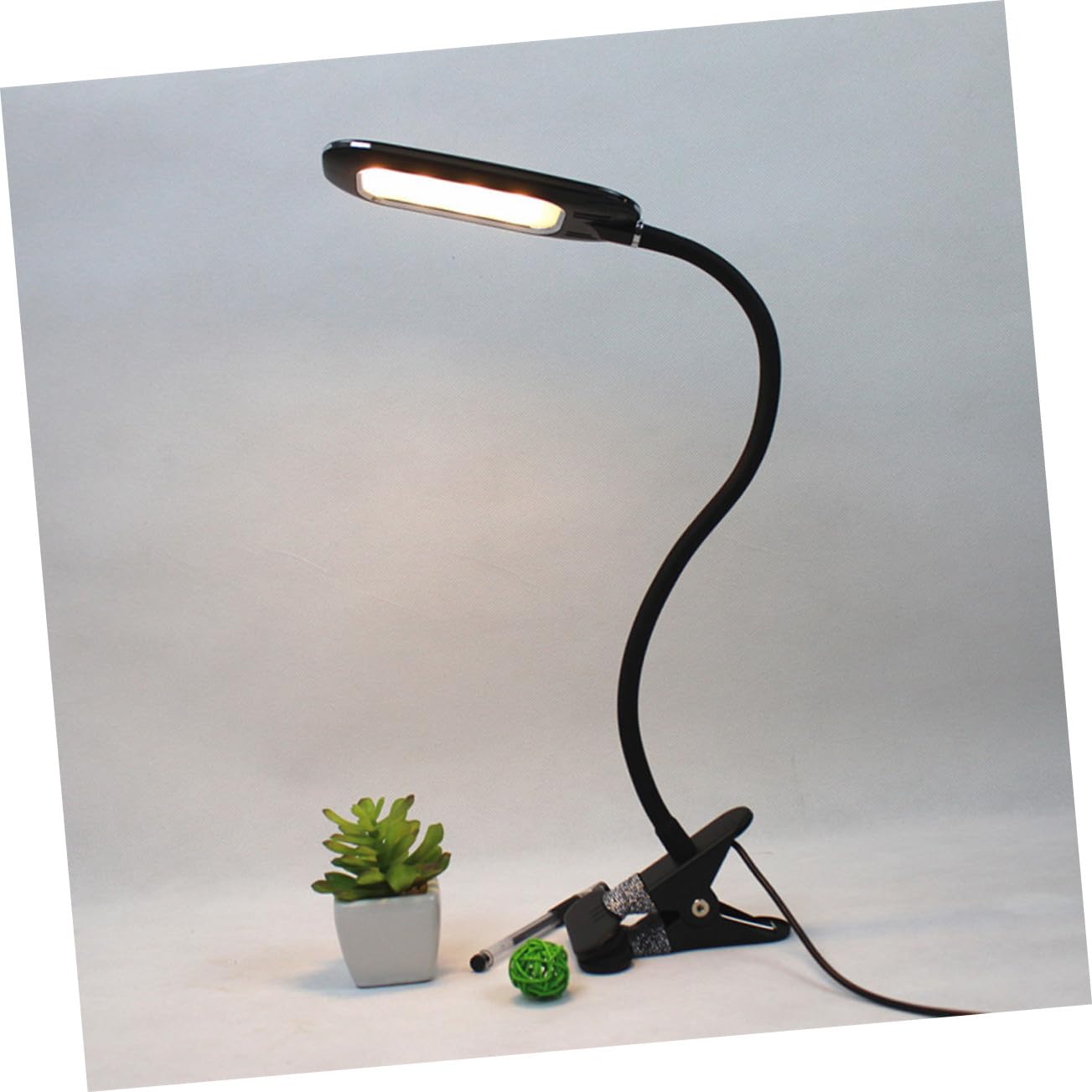 WOONEKY Lámpara de Lectura LED con Clip Flexible USB de Brillo Luz Portátil para Mesa de Noche y Dormitorio Diseño Ergonómico para Lectura y Viaje Color Negro