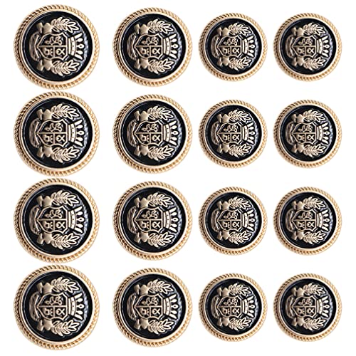 16 Pièces Vintage Style Métal Boutons Boutons en métal Jeans de Style Britannique pour Manteau Blazer Costumes Uniforme Veste À Coudre Artisanat（Random Color）
