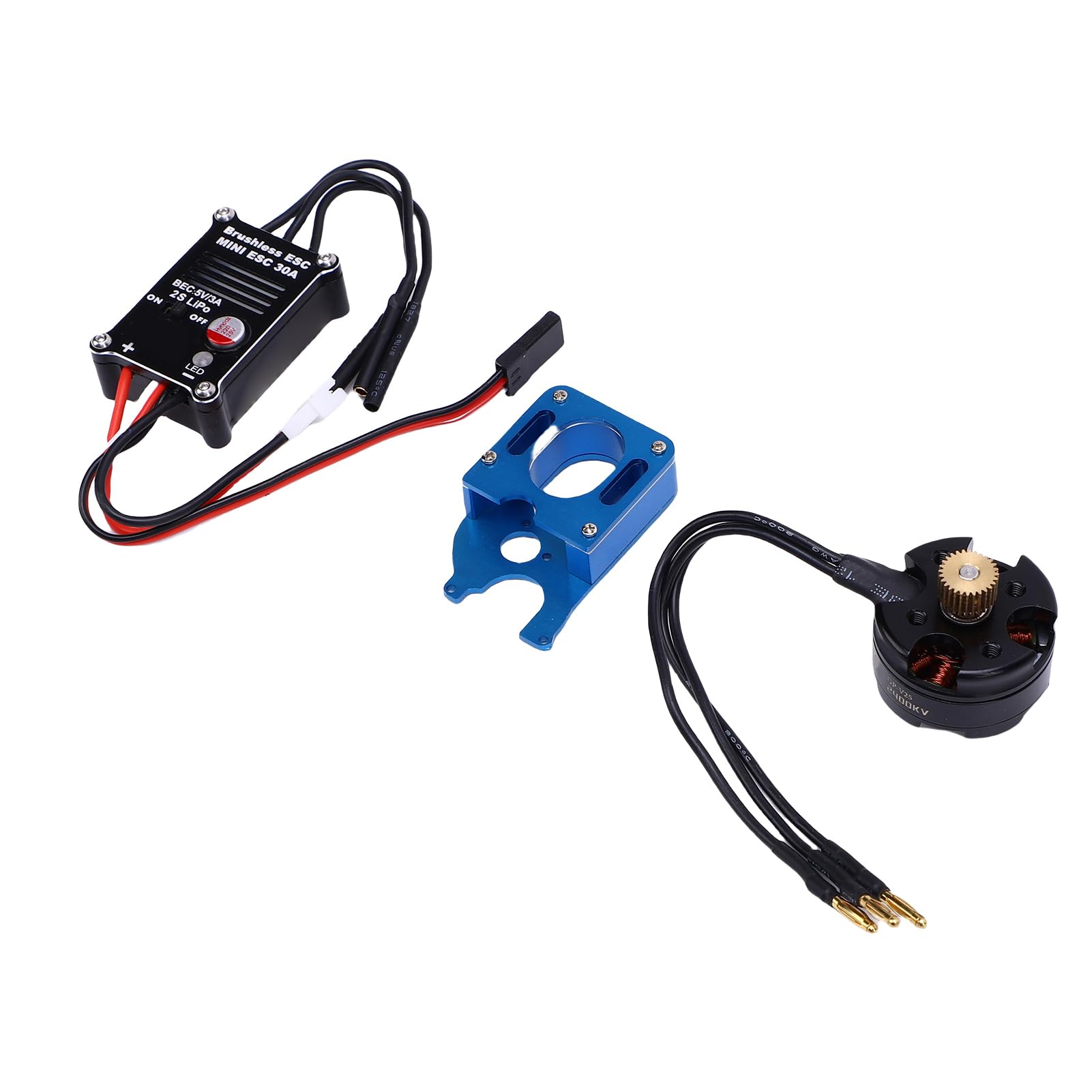 BRRNOO Zestaw RC Motor ESC Kompatybilny z SCX24 1 24, 30A Bezszczotkowy