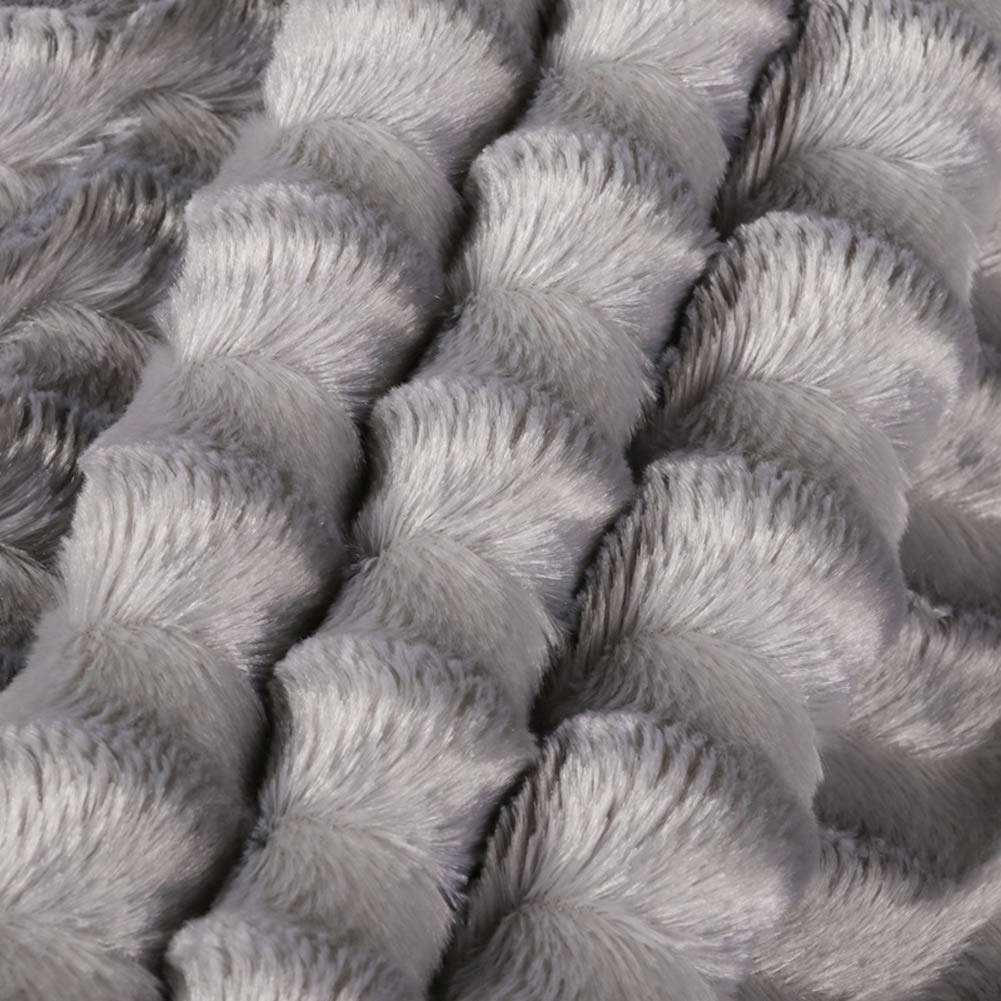 YOUCAI Coperta di Pile Morbido Falso Pelo per Divano Plaid per Divano, Letto, Spostamenti, Viaggi, Adulti, Bambini, Animali Grigio 2 152x127cm