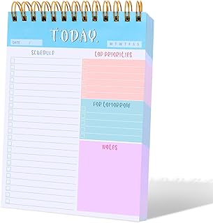 cobee Daily To Do List Notepads, 200gsm Thick to Do Daily Planner Notepad to Do Checklist Notebook Undated Task Checklist Organizer Classroom Office Supplies 50 Sheets