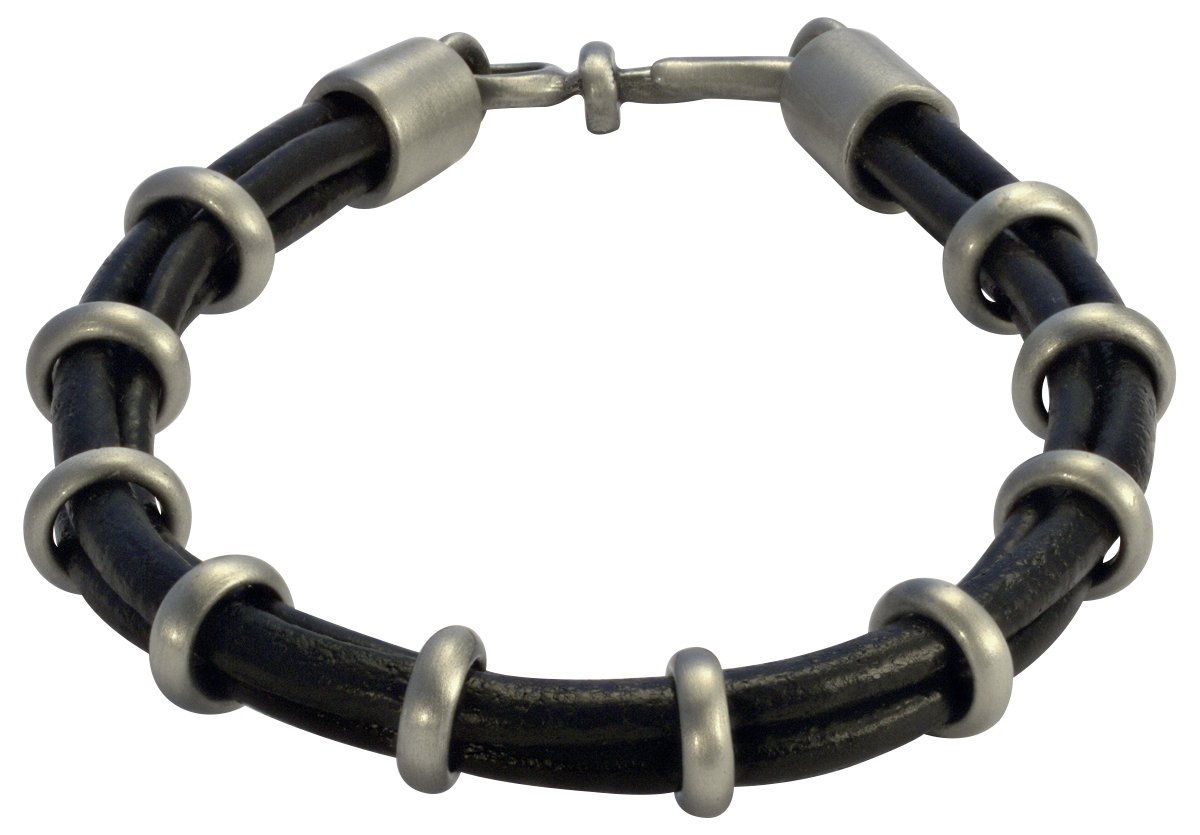 Bico RawBico Raw Smoke Dance Leather Bracelet with 10 Adjustable Rings
