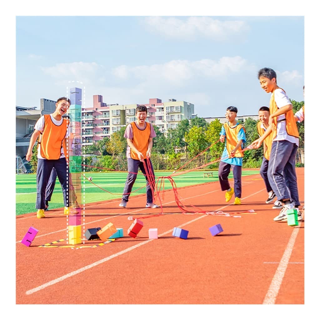 Kit de Jeux pour la journée sur Le Terrain | Activités de Plein air pour Le Travail d'équipe pour 5 à 20 Personnes | Jeux d'empilage de journée Sportive Scolaire (Couleur : Rouge, Taille : 10 pièces