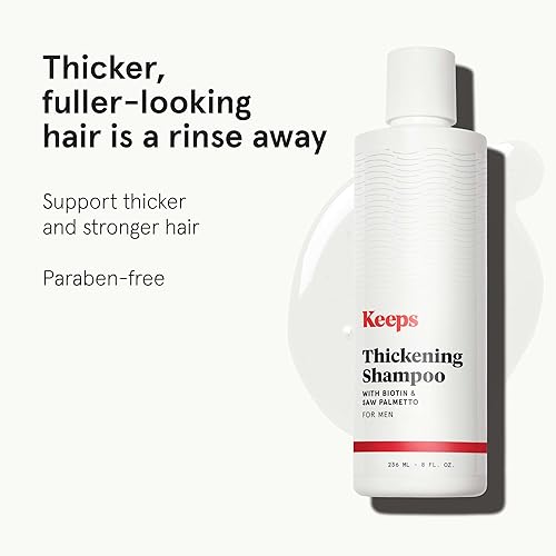 Vista 2 de Keeps Men’s Hair Loss Shampoo with Biotin - Anti-Thinning & Hair Growth Shampoo for Men - DHT Blocker with Saw Palmetto & Caffeine for Fuller
