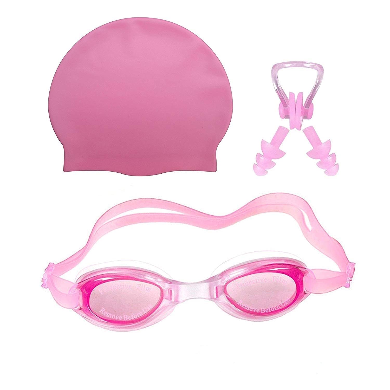 Portible Swimming Set Wear Eye Goggles, Head Cap, 2 Ear Plug and Nose Clip Summer Season Enjoy Beach Butterfly Style Swimming (Set of 1). (B0975PN8YF) Amazon Price History, Amazon Price Tracker