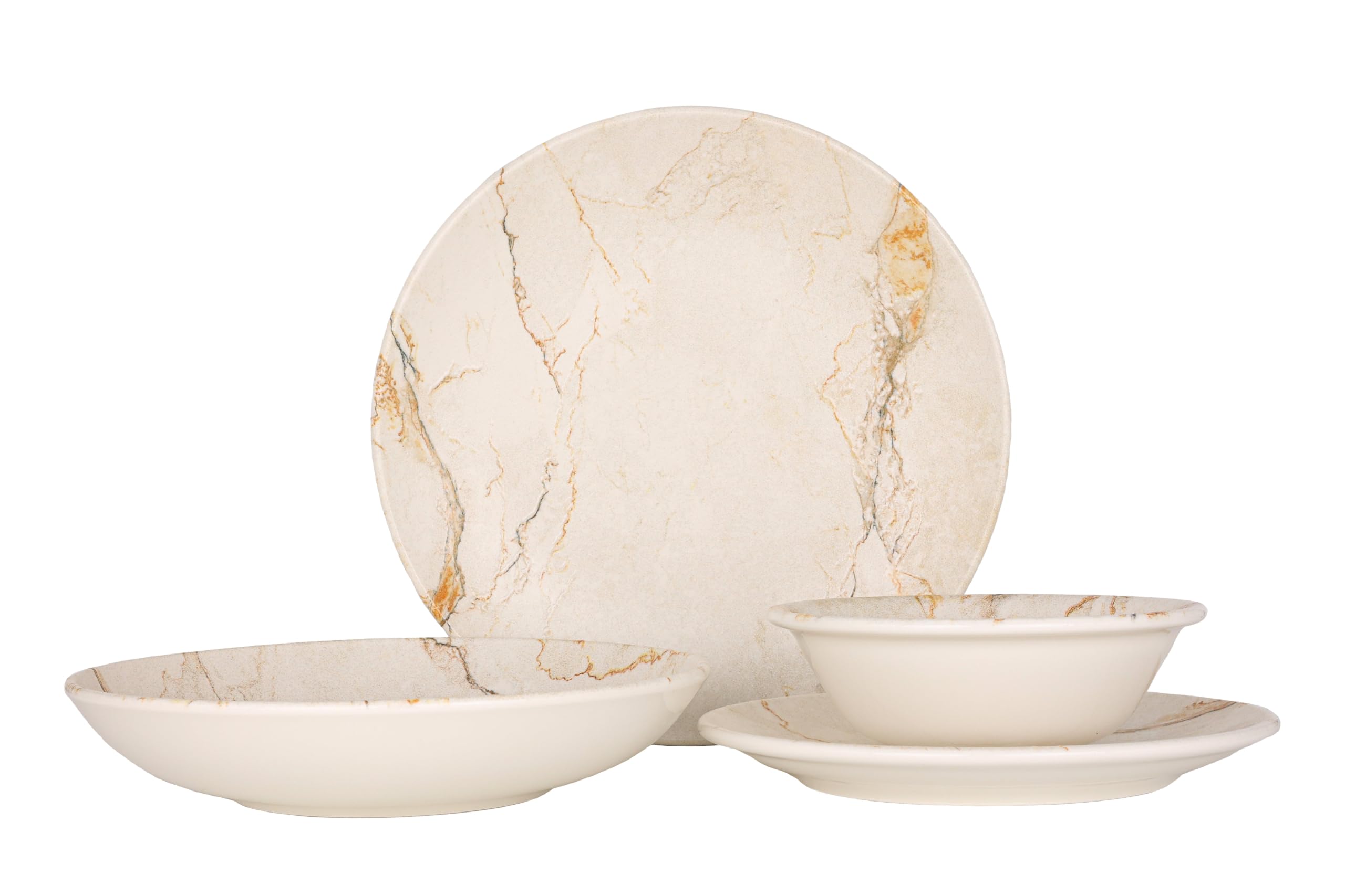 Bonna Ensembles de vaisselle (Medium) - Granix - 24 pièces - 6 Personnes - Porcelaine