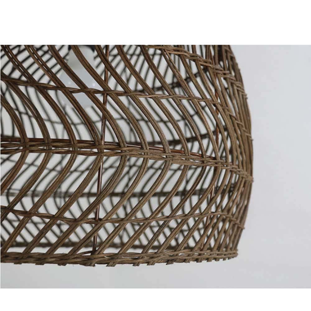 Lámpara Colgante De Techo De Mimbre Lámpara Colgante De Luz Tejida con Forma De Cúpula Candelabro De Cesta De Mimbre con Pantalla De Nido De Pájaro para Sala De Estar, Comedor, Restaurante