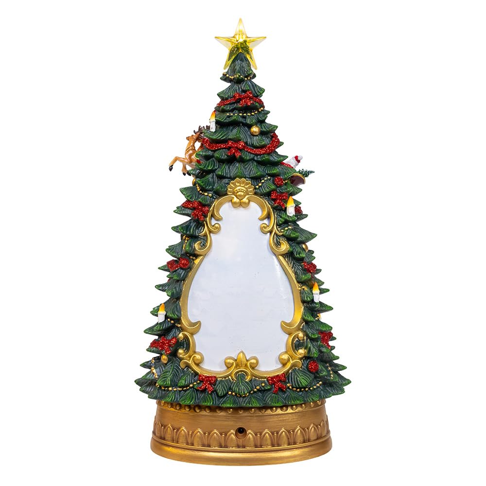 Kurt Adler Cimier de Sapin de Noël et cerf avec éclairage USB à LED Fonctionnement à Piles 34 cm