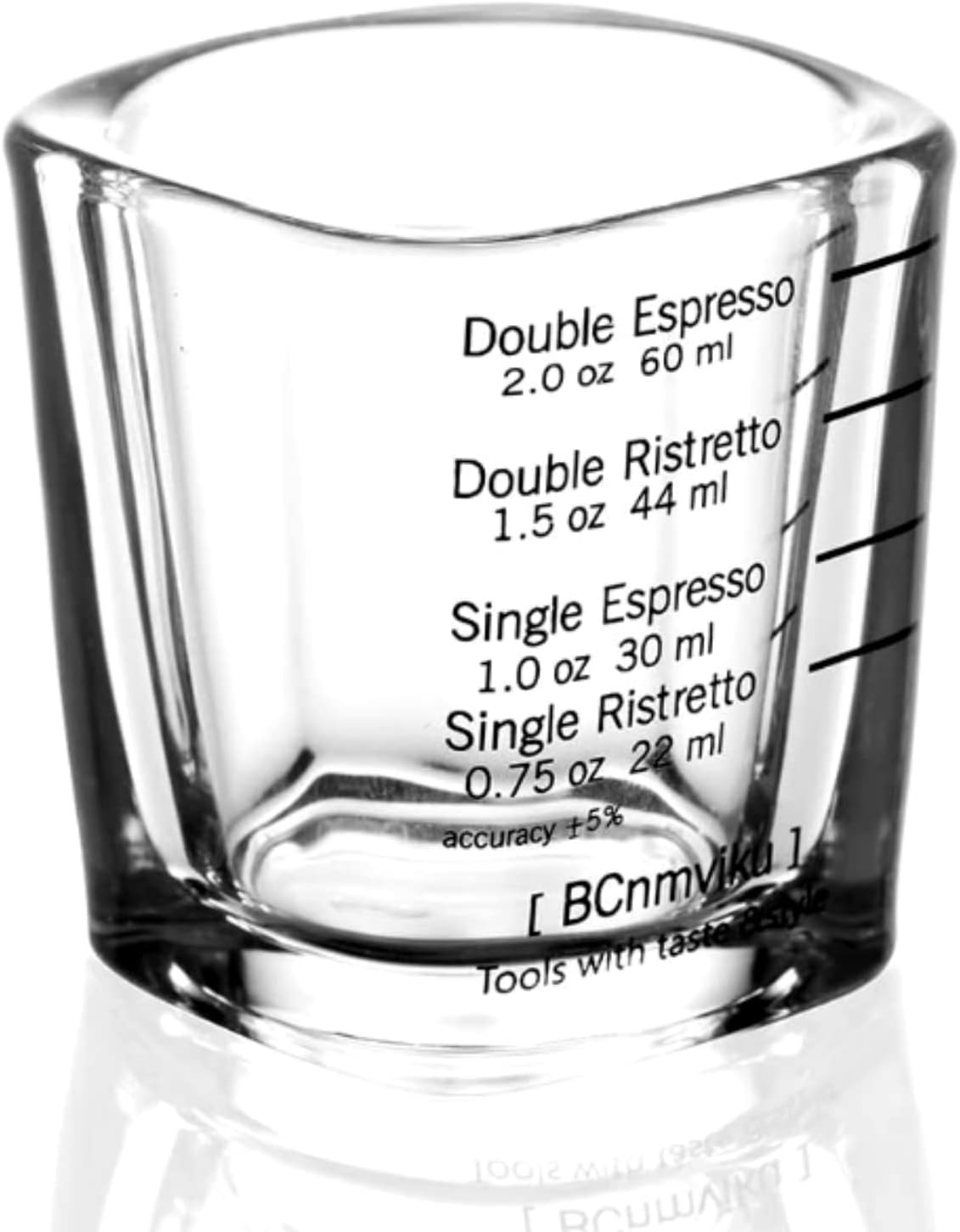 Espresso Shot Glasses Measuring Cup Liquid Heavy Glass for Baristas 2oz