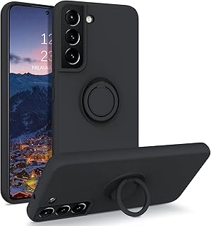 BENTOBEN Samsung S22 Case, Galaxy S22 Case, Slim Soft Silicone Rotatable Ring Holder Kickstand Magnetic Car Mount Anti-Scratch Non-Slip Ptotective Case Cover for Samsung Galaxy S22 2022, Black