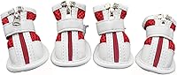 Vista 7 de Zapatos para mascotas, botas para perros, proteger las patas del perro, zapatillas de deporte de malla con cremallera de malla transpirable