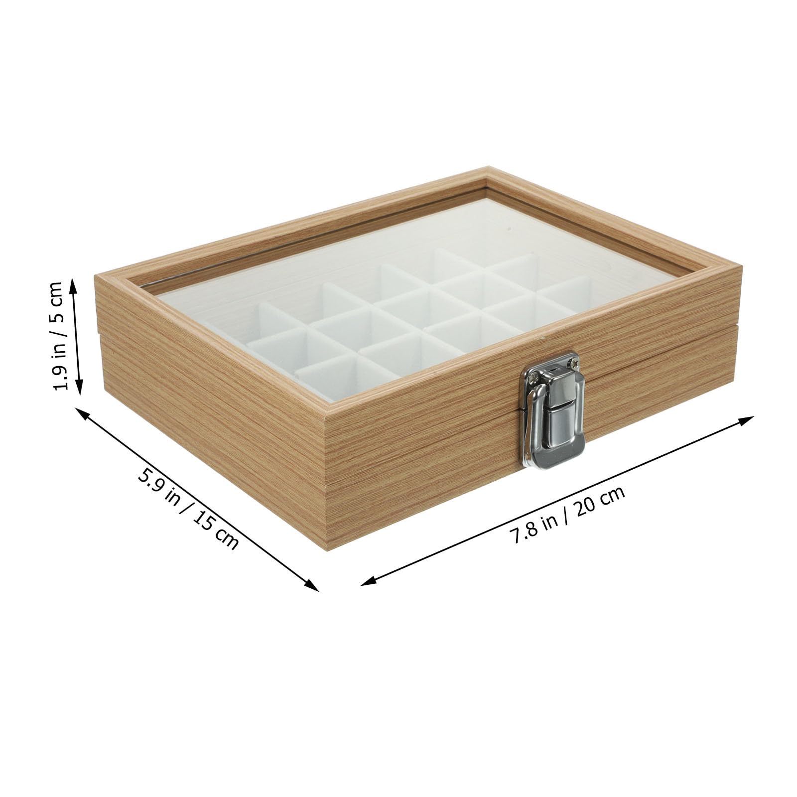 Boîte à Bijoux Bois à Compartiments avec Couvercle Transparent Organiseur de Rangement Compact et Résistant pour Bracelets Colliers Bagues et Montres Boîte Esthétique