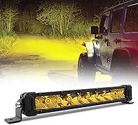 Vista 1 de Barra de luz LED amarilla de 12", combo de foco y luz de inundación con haz Led para luz antiniebla