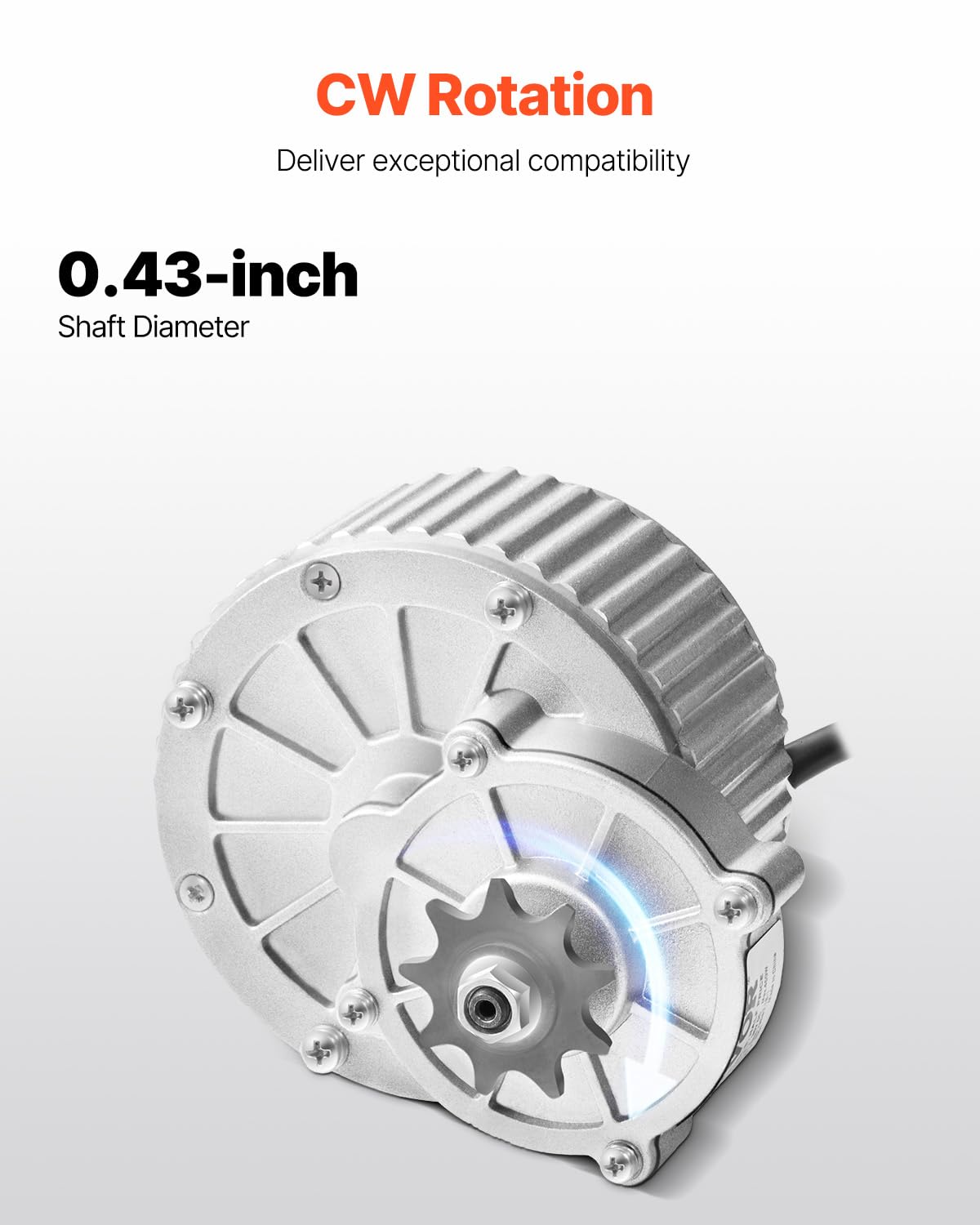VEVOR Kit de moteur électrique à balais, 450 W, moteur électrique CC pour karts, 36 V 3000 tr/min, avec contrôleur de vitesse et kit d'accélérateur à poignée tournante, pour vélo électrique, scooter