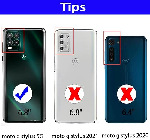 Miniatura 3 de Funda compatible con Moto G Stylus 5G con protector de pantalla de vidrio templado 2 unidades híbrida resistente a prueba de golpes, soporte