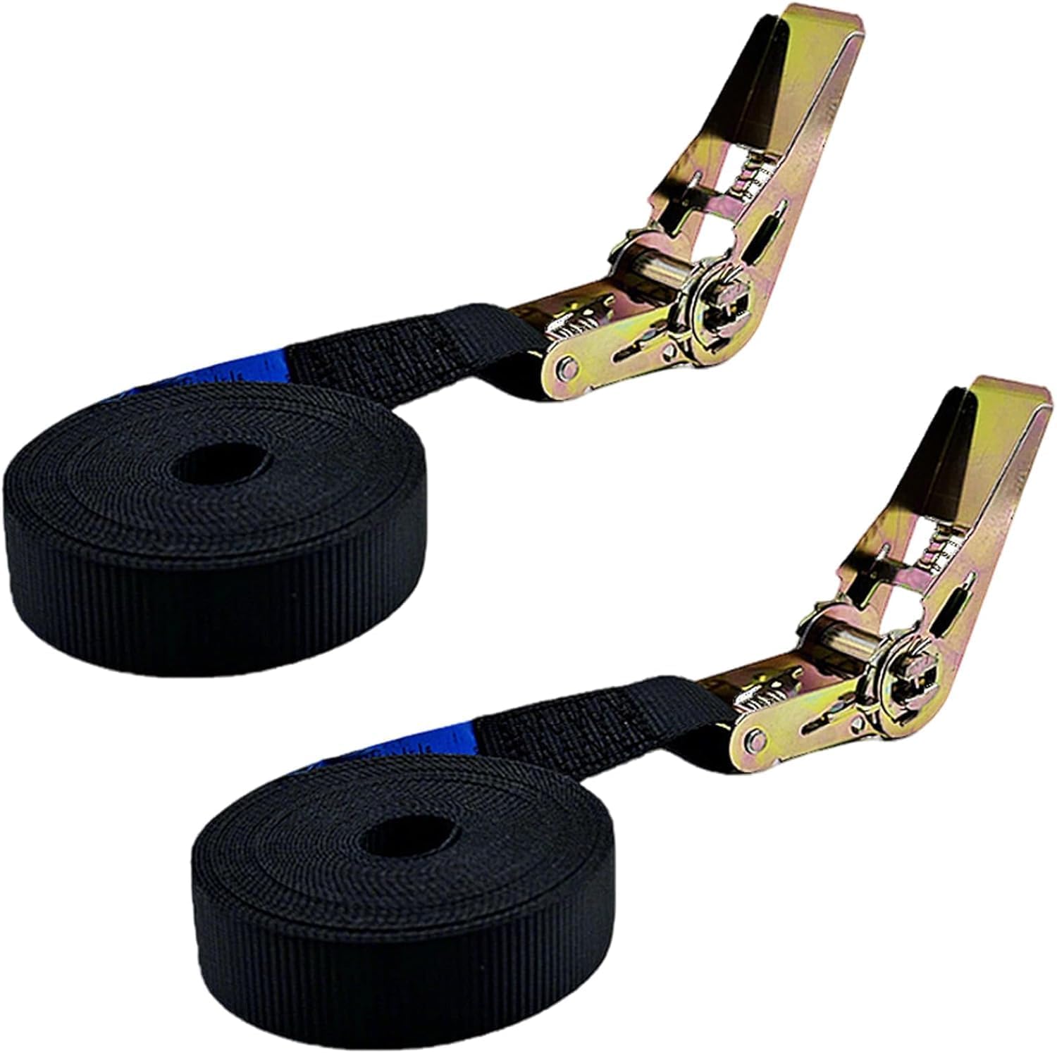 BetterJonny 2 x 8 m Sangle de fixation à cliquet pour 25 mm avec cliquet résistantes pour charge 1000 kg pour moto, vélo camion, total 16 m