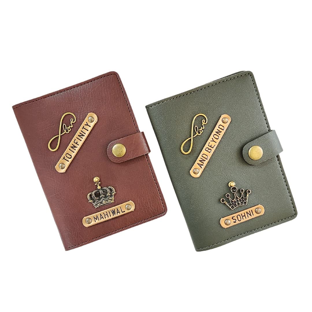 Unisex Personalized Custom Couple Passport Cover Genuine Pu Leather Passport Cover Combo/Couple Combo Set Of Passport Cover/Name Crafted/Unique Design Passport Cover, Multicolor-image-38