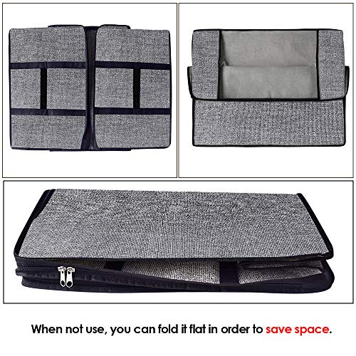 Comforter Storage Bags Blankets Containers, Large Breathable Clothes Closet Organizers, Create Extra Storage with Clear Window, Set of 2 Black