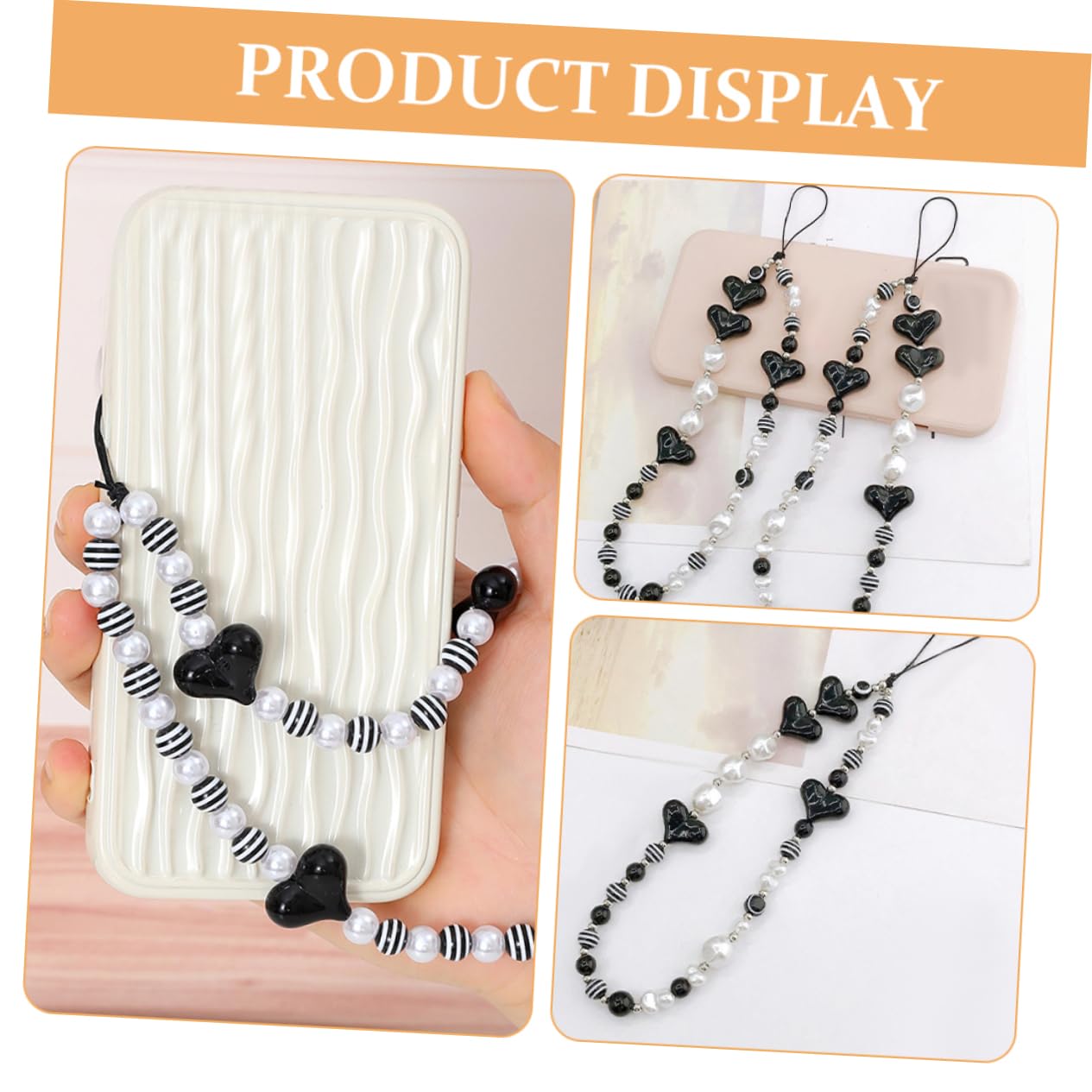 DOITOOL Handykette Handy Lanyard Draht Biegeringe Handgelenkbänder Für Handys Band Hand Handgelenkband Kettenband Handgelenkband Für Schlüssel Perlen Handyband Acryl