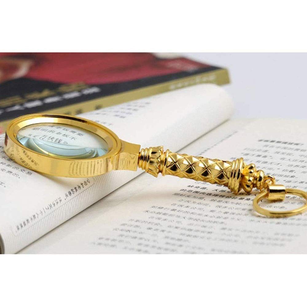 HTTGDGDH Magnifying Glass Handheld Magnifier For Reading Maps - Best For Jeweler Watch Repair Classic Handheld Magnifier, Solid Full Metal Handle And Real Glass Beautiful Scenery