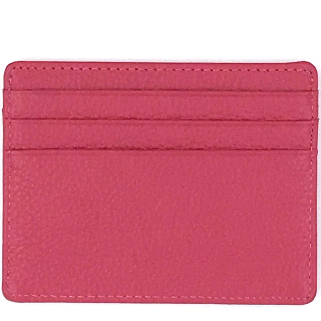 Tapp Collections RFID Protect Slim Minimalist Pocket Leather Wallet Card Holder - Royal Pink