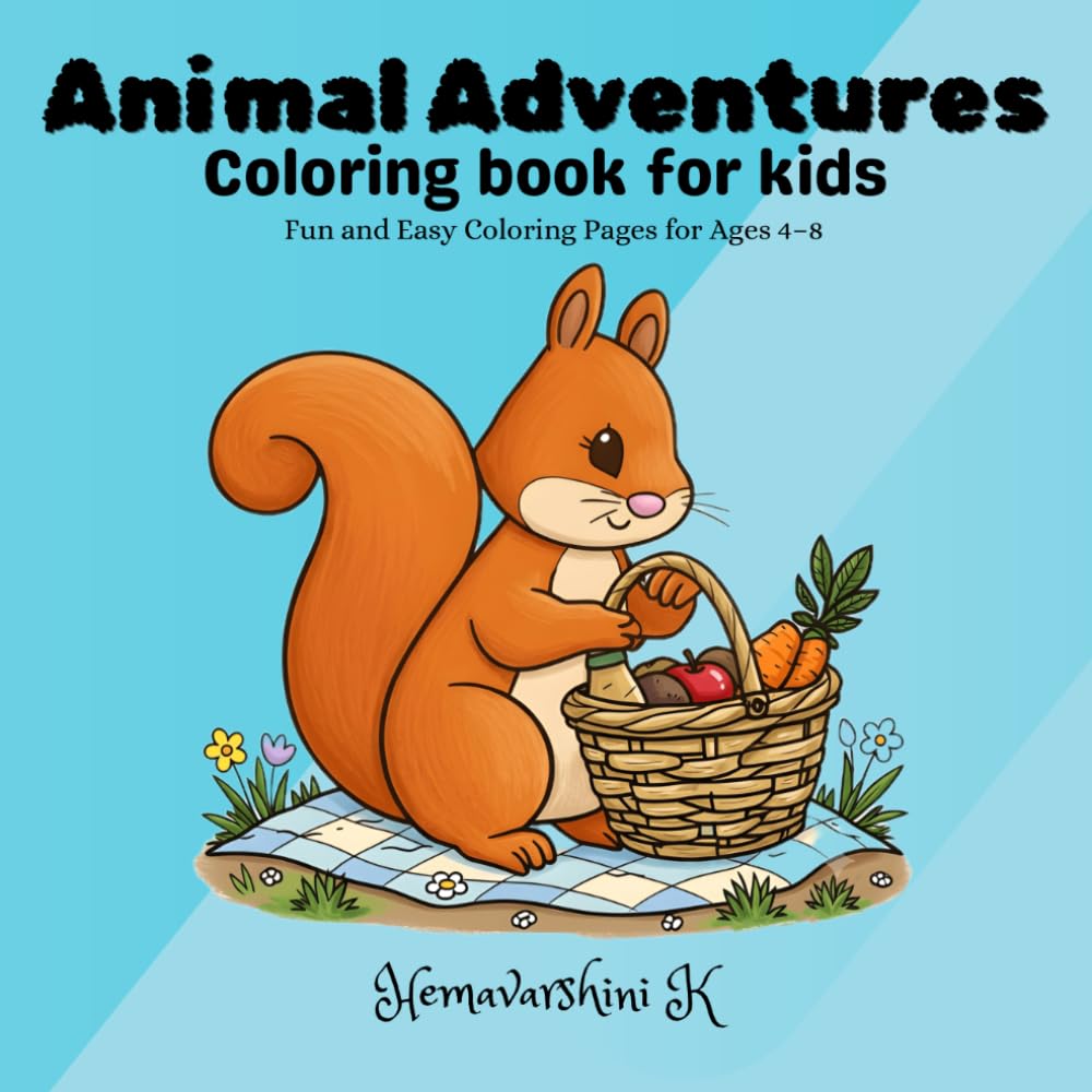Animal Adventures: A Coloring Book for Kids