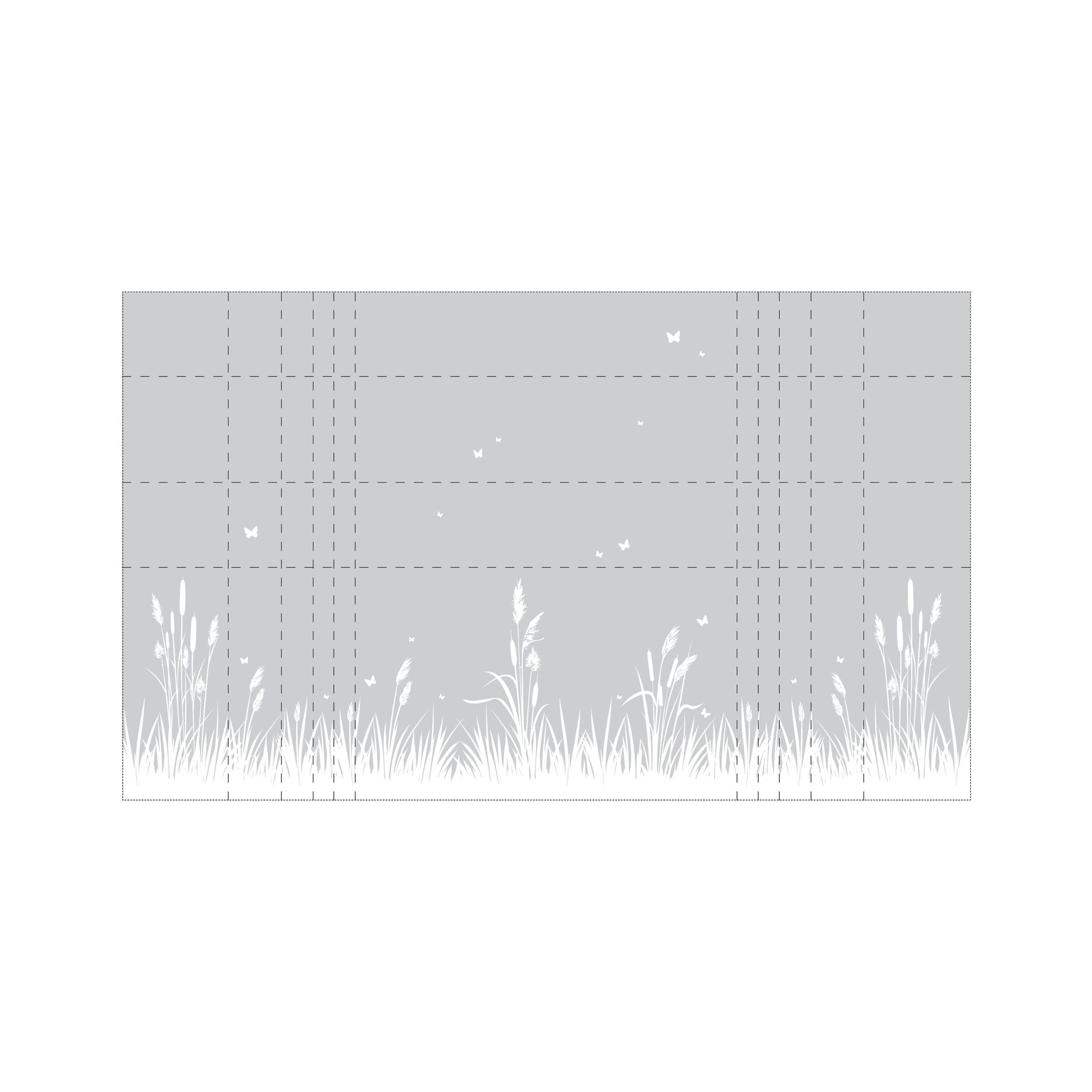 Sichtschutzfolie Schilf maritim Fensterfolie Fensterdeko Milchglasfolie, 100 cm hoch, 75 cm breit