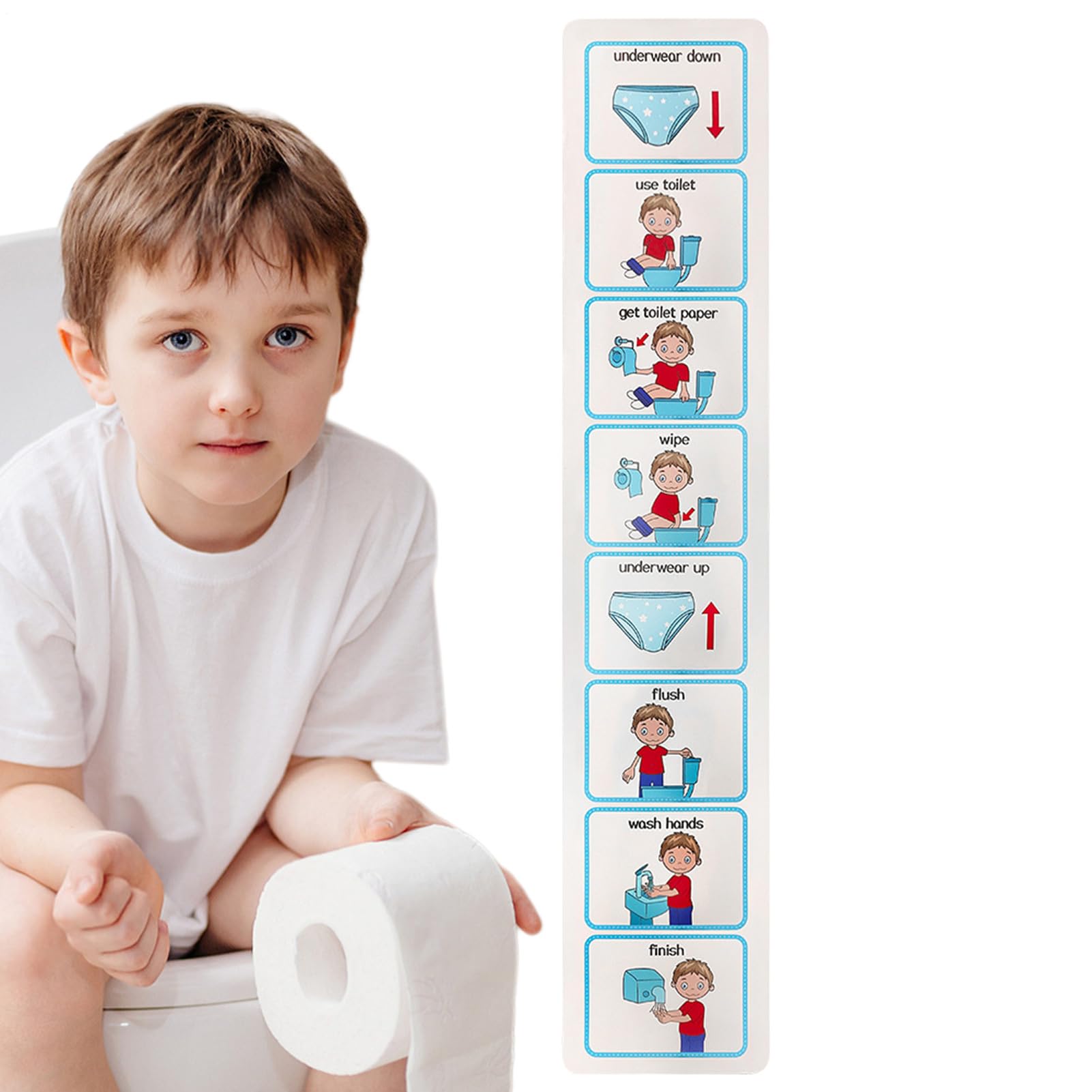 Potty Training Visual Aid,Toilet Chart Visual Schedule Sticker,Teach Kids To Use Toilet Special Education Classroom Routine Chart Helps With Independence,Visual Timetable Sticker For Autistic Kids