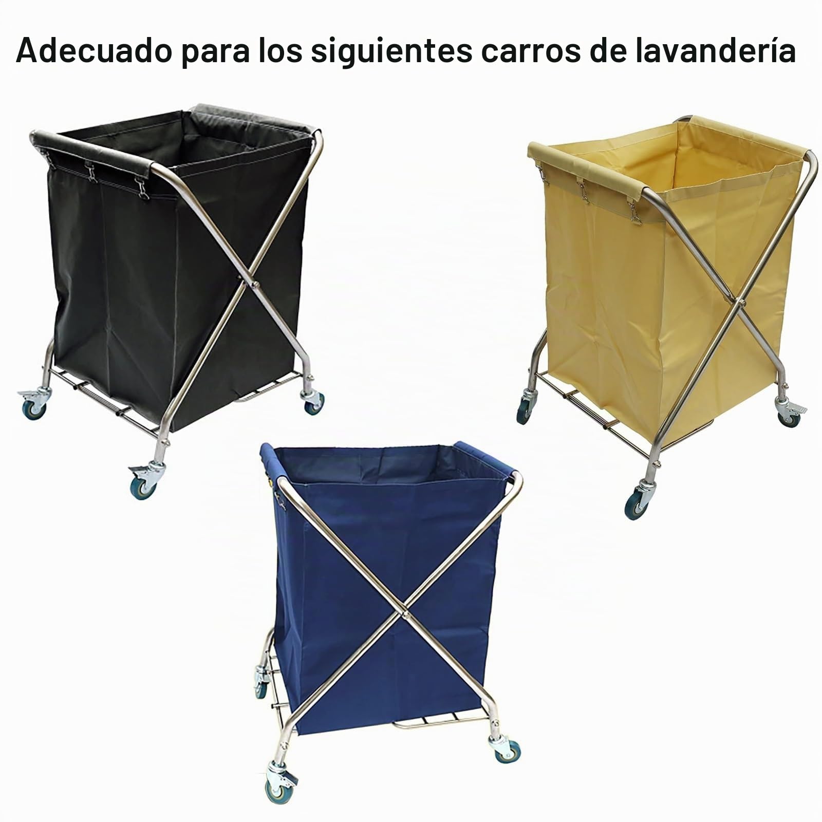 Bolsa de Repuesto para Carrito de Lavandería, Bolsa de Forro Impermeable Extraíble, Bolsas de Almacenamiento de Tela Oxford para Carrito de Lavandería Comercial y Carrito de Cesta(Blue)