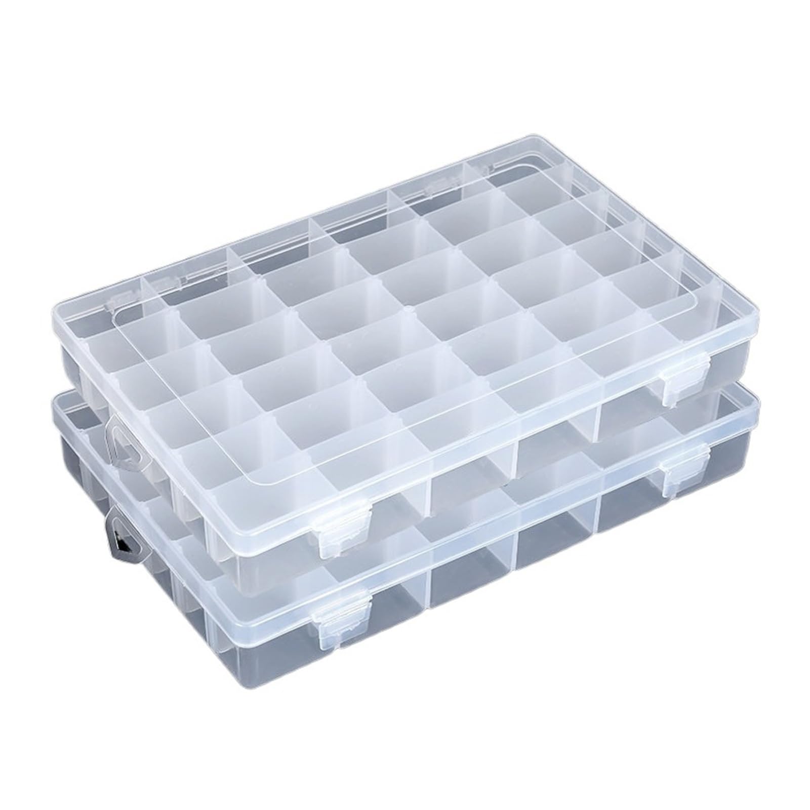 36-siatkowe plastikowe pudełko organizerowe do przechowywania biżuterii z regulowanymi przegródkami na koraliki, artykuły artystyczne, rękodzieło, sprzęt wędkarski(2pack)