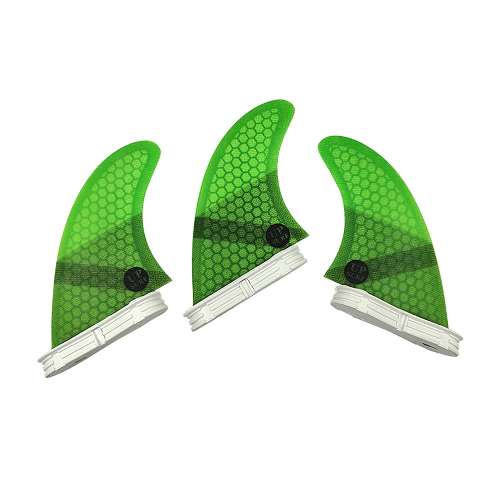 L Surf Fins 3pcs/Set 2 Honeycomb Surfboard Fin Kayak Paddle Thruster Tri Boat Accessories for Paddle Board(L Green)