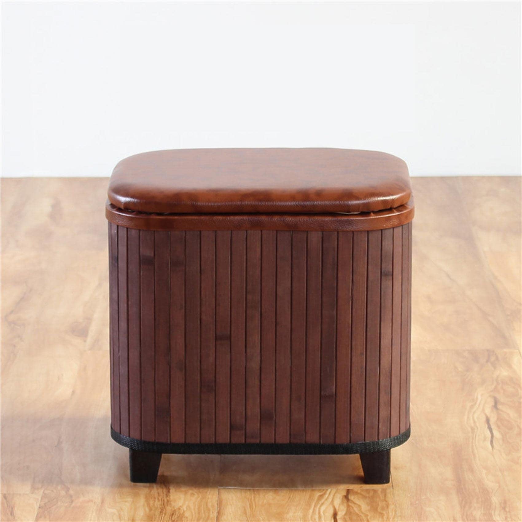 Poufs pour la chambre en bambou café, petit siège déco pour se chausser le matin