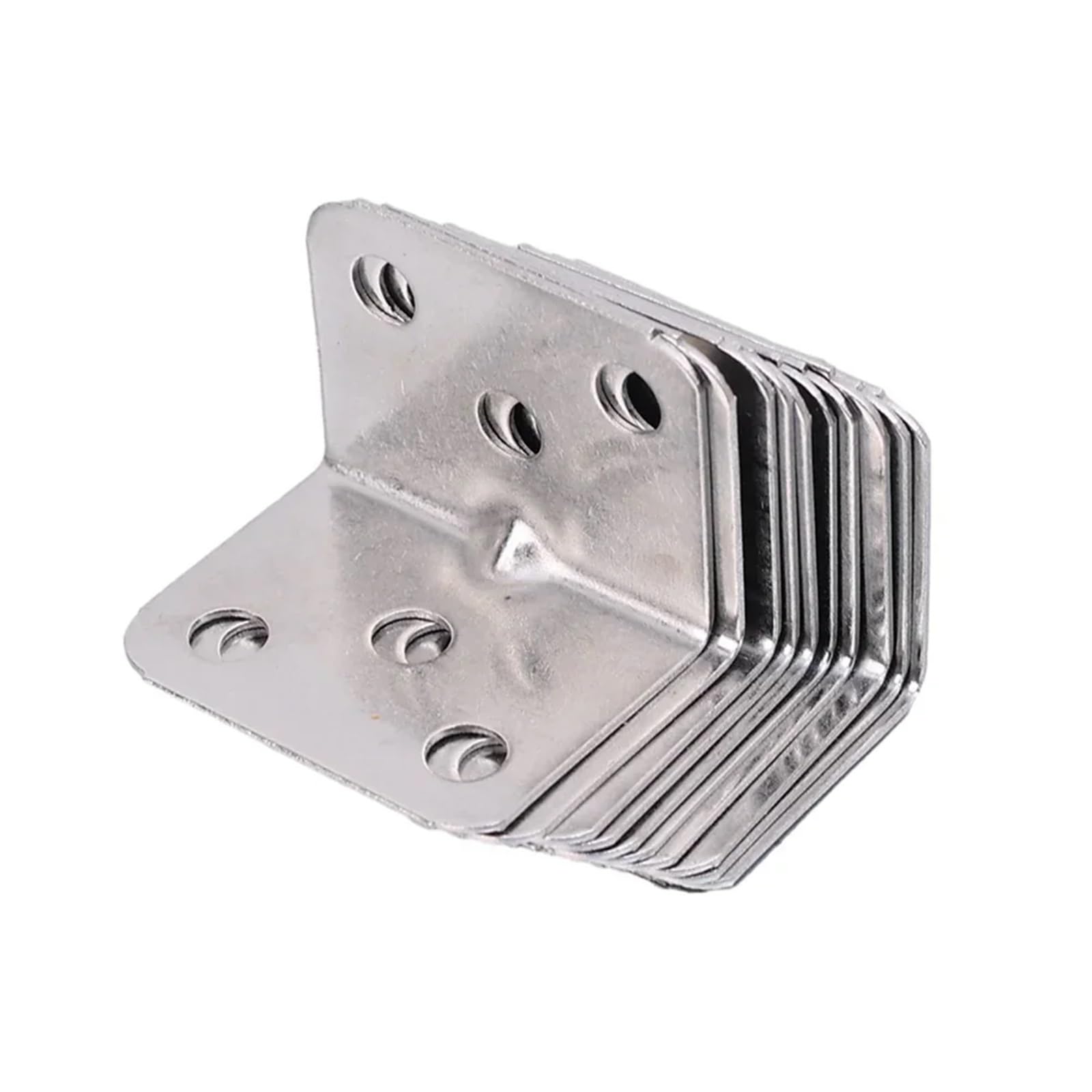 Staffa Angolare Universale In Acciaio Inossidabile Da 40 Pezzi, Dispositivo Di Fissaggio Fisso Ad Angolo Retto, For Mobile Con Struttura Del Letto Per Mobili, Scaffali, Sedie In Legno(6 Holes)