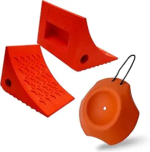 SECURITYMAN Heavy Duty Wheel Chocks and a Trailer Wheel Dock, Trailer Essentials