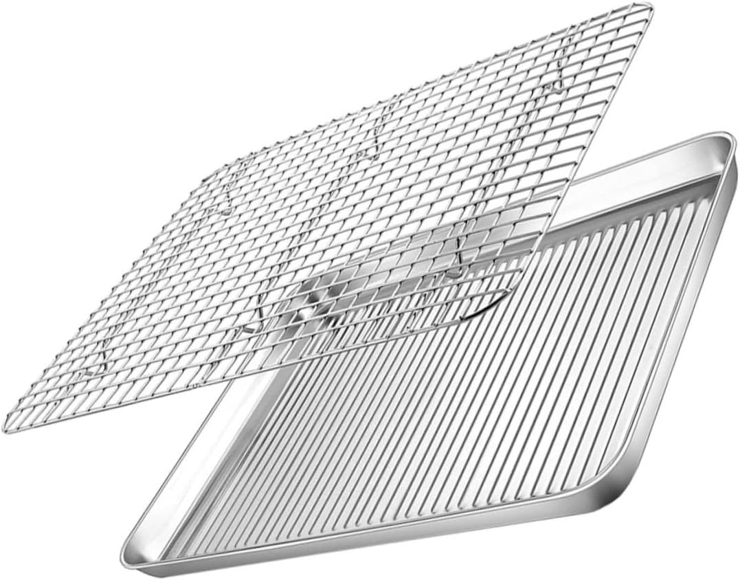 IMIKEYA 1Set Baking Rack Multi Function Baking Pan with Cooling Rack and Easy to Clean for Home and Bakery Use Food Materials