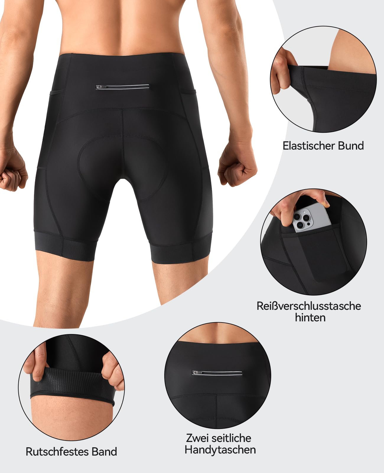 Niksa Pantalones de ciclismo para hombre con acolchado 5D, pantalones cortos de ciclismo transpirables con bolsillos