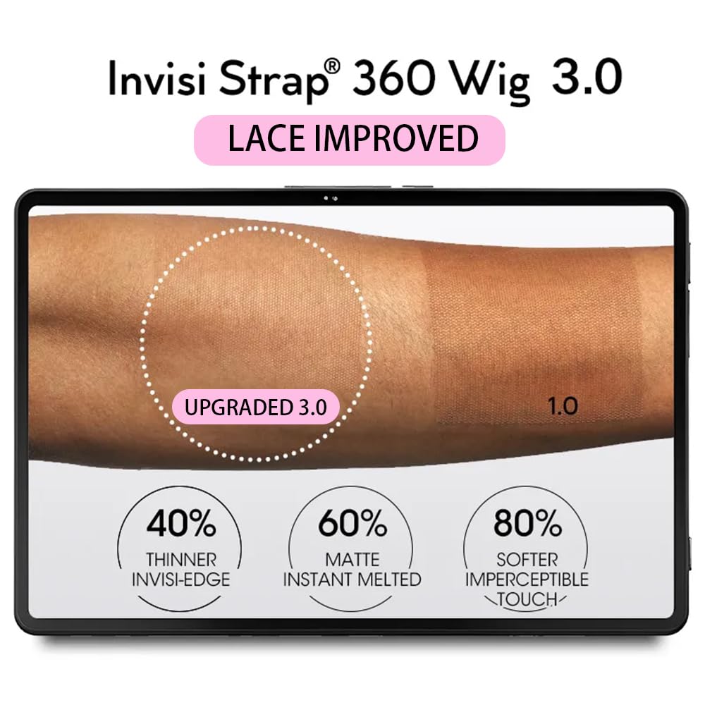 Hidden Strap 360 Lace Front Wigs Human Hair Snug Fit Water Wave Glueless Pre Plucked Pre Cut Bleached Knots 180 Density Skinlike HD Full Lace Frontal Wigs with Drawstring