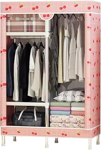 Miniatura 12 de large closets Large Closet Steel Rack Clothes Closet with Pattern Cloth Cover Closets for Bedroom Hanging Closet Fashion Portable Wardrobe
