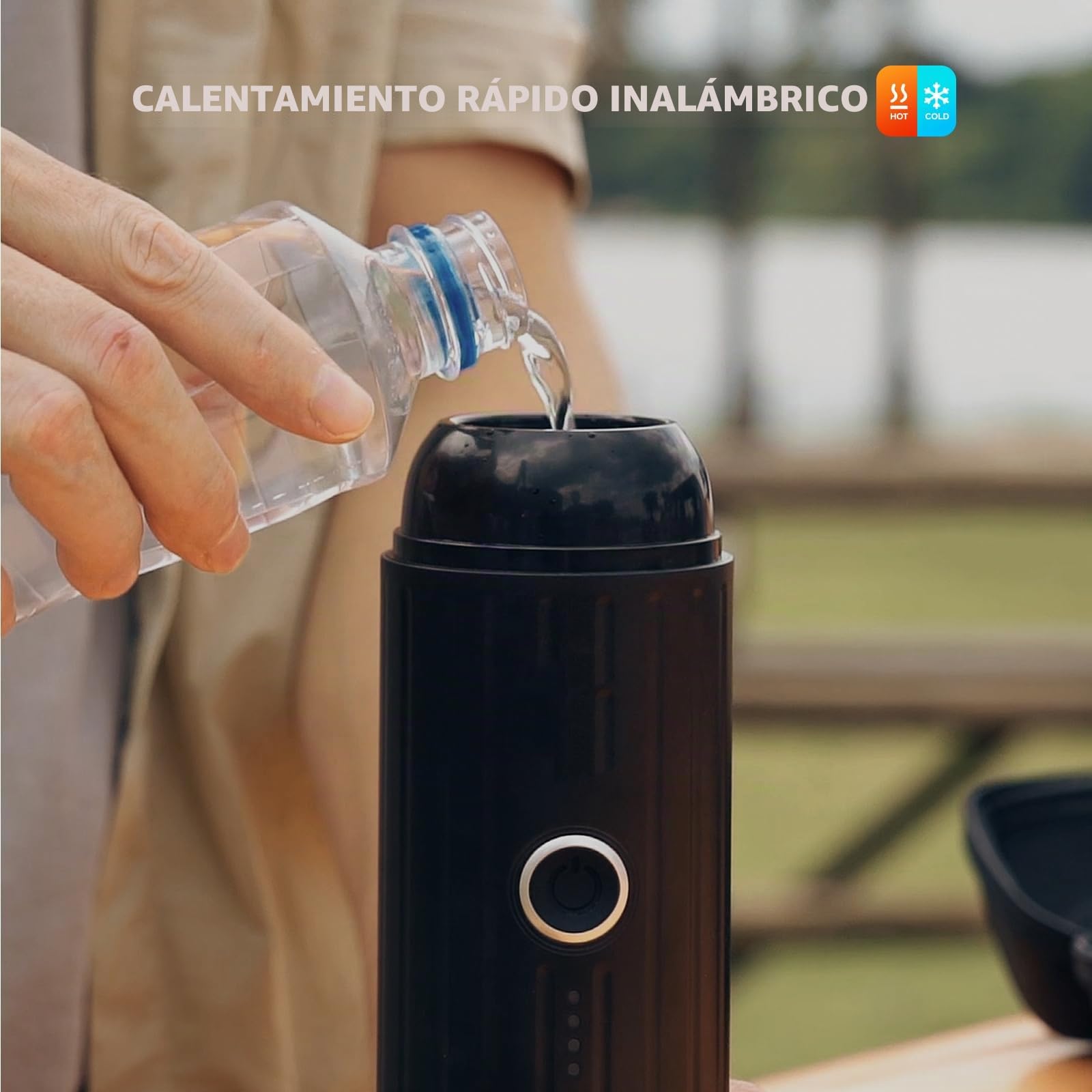 Máquina de café espresso eléctrica portátil, sistema de extracción de calor 2 en 1, cafetera espresso Crema Nespress, soporta café molido y cápsula NS, ME2218 (NEGRO)