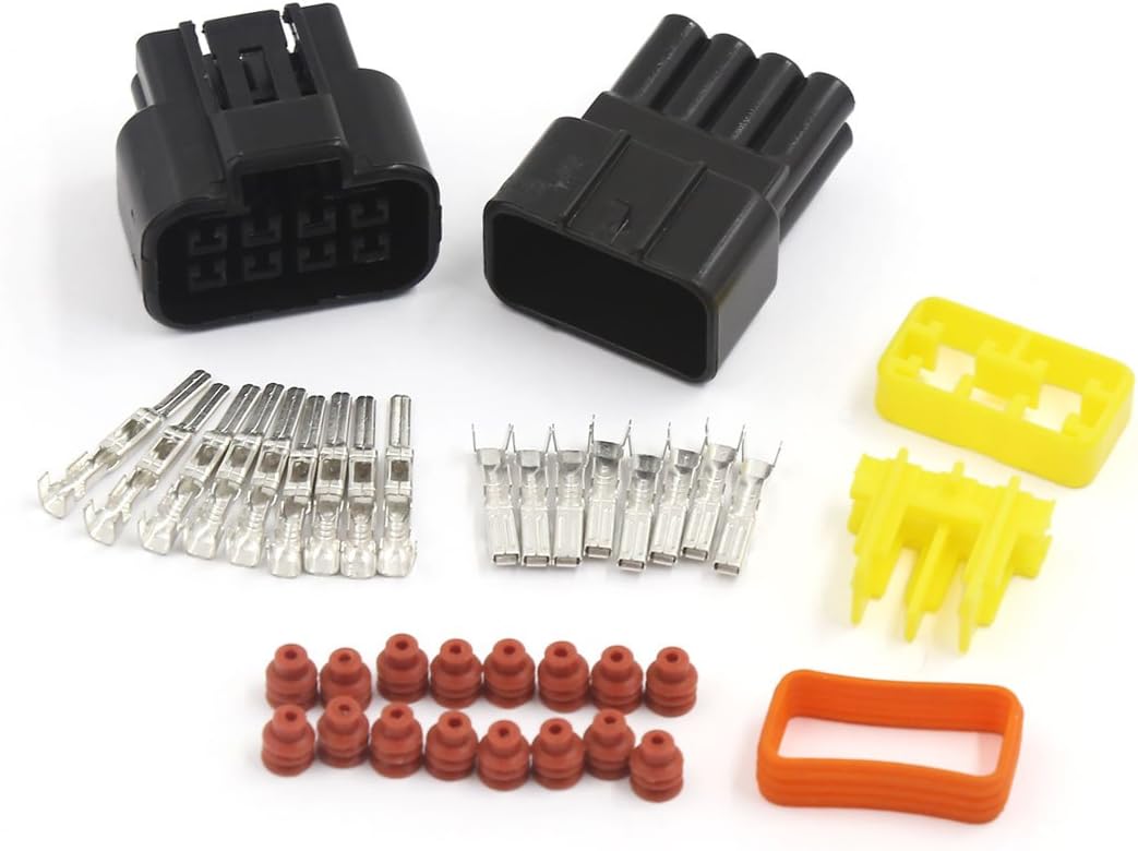 sourcingmap Car Sealed Electrical 8 Pin Way 2.3mm Wire Connector Socket