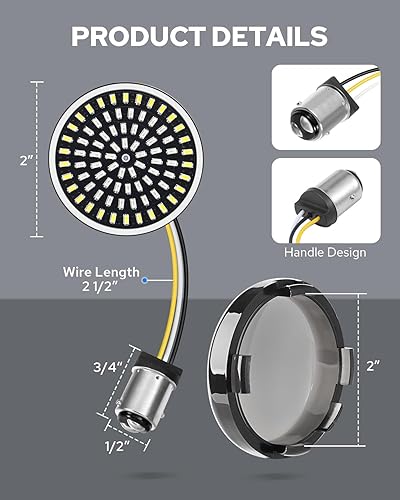 Miniatura 6 de Benlari 1157 luces LED direccionales delanteras y traseras, 81 luces LED superbrillantes, kit de lentes de bombillas 1156 1986-2024 compatible con